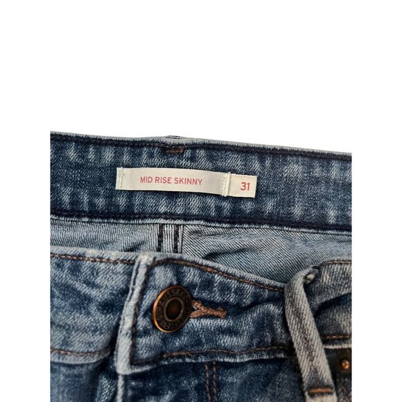 Levi's Mid Rise Skinny Blue Jeans Women's Size 31 Medium Wash Denim - Picture 3 of 7